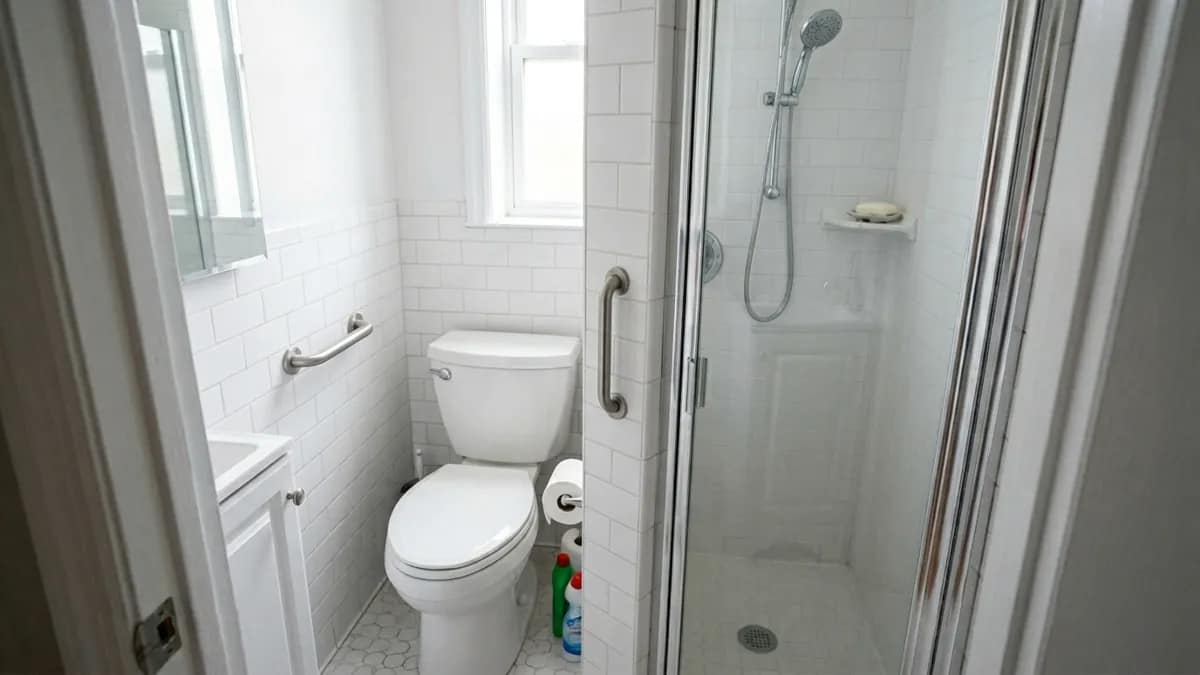 best grab bars for small bathrooms installed in a compact clean bathroom layout