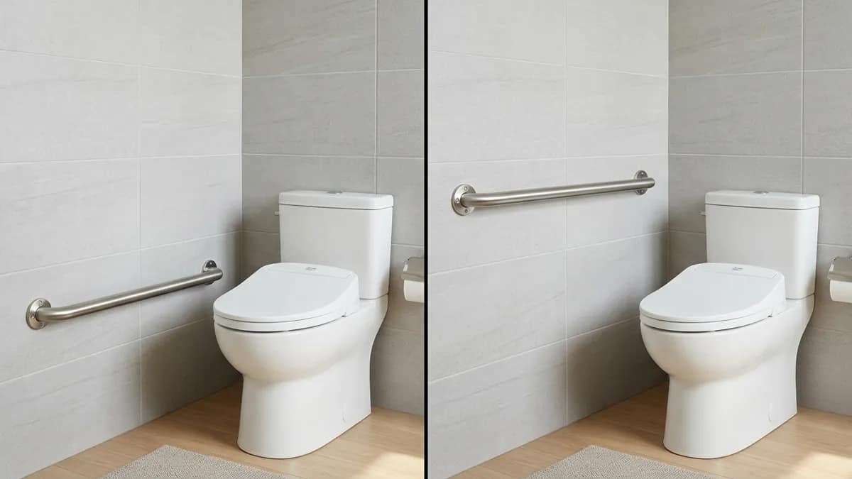 grab bar height comparison incorrect vs correct placement beside toilet