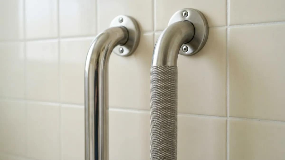 Smooth vs textured grab bar surface comparison for better grip