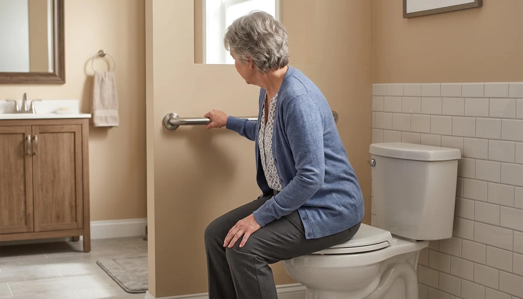 do grab bars prevent falls for seniors using toilet support bar in bathroom
