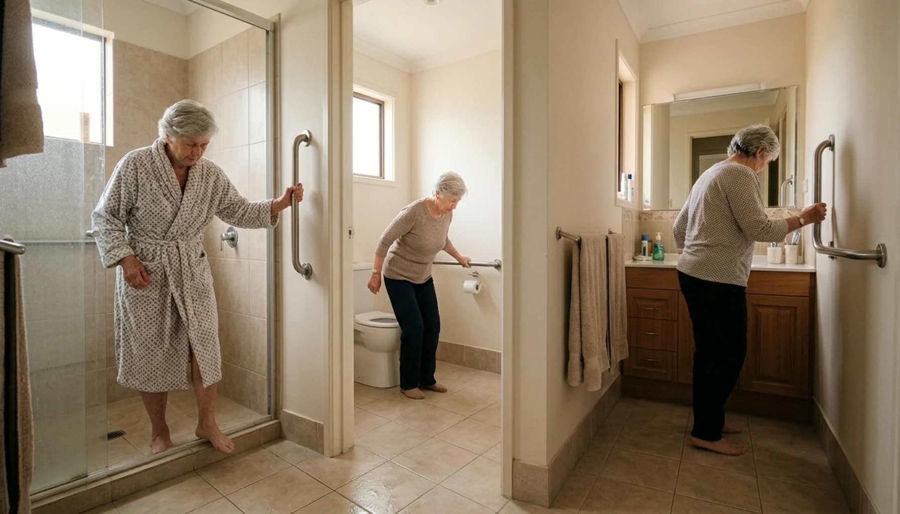 do grab bars prevent falls in shower toilet and small bathroom spaces
