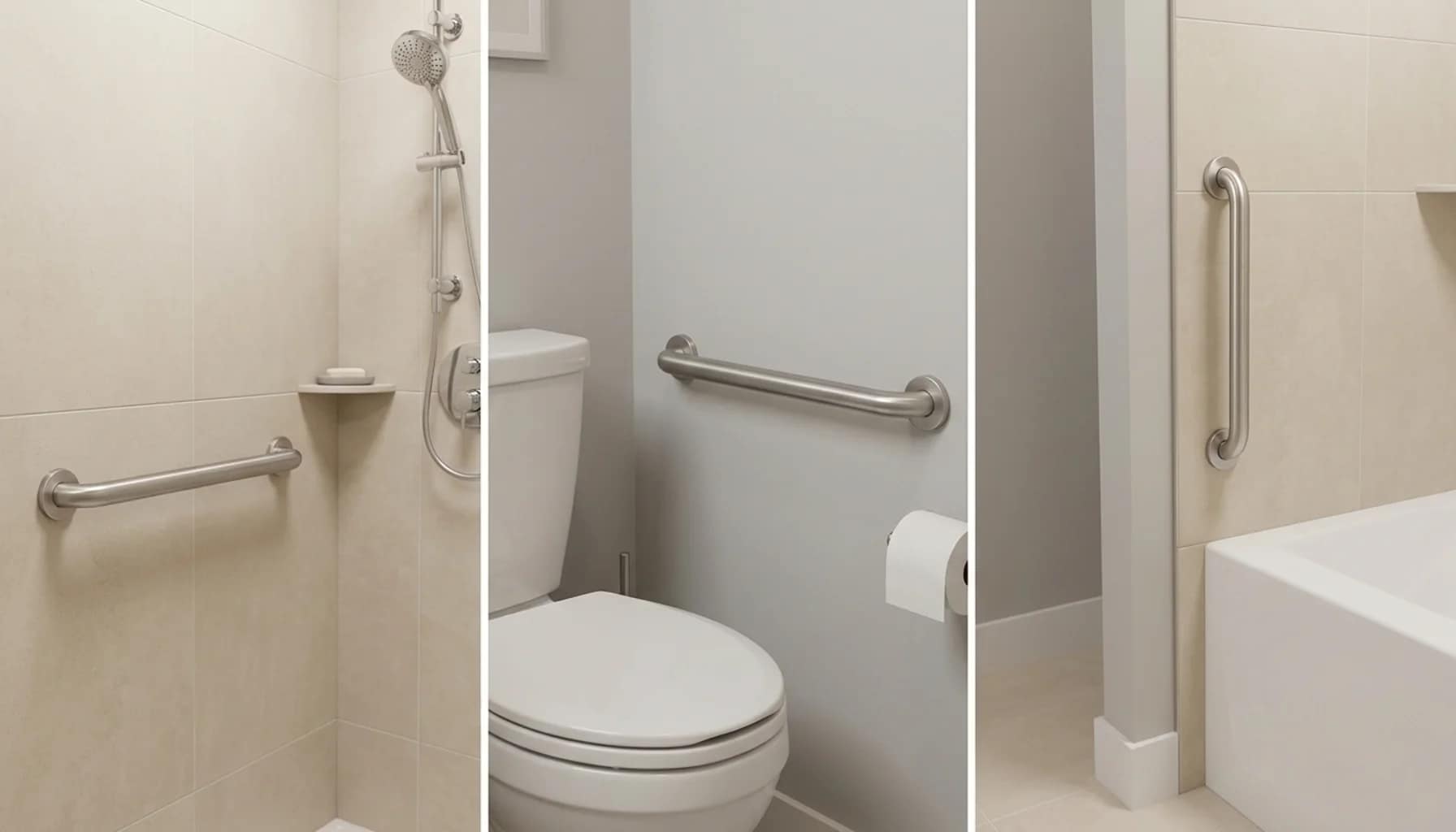 how many grab bars does a bathroom need in shower toilet and bathtub areas