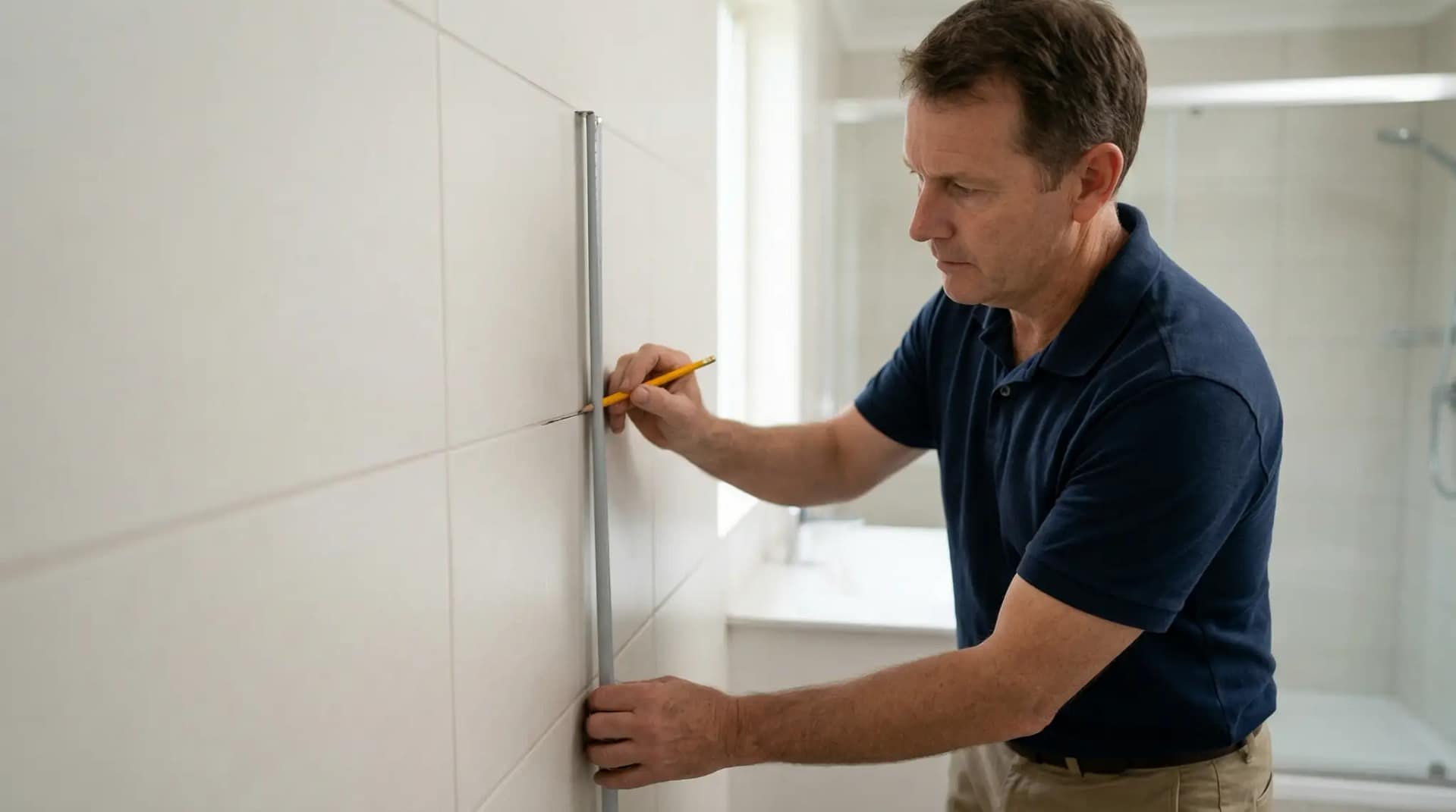 measuring wall height to install grab bars at correct height for tall seniors