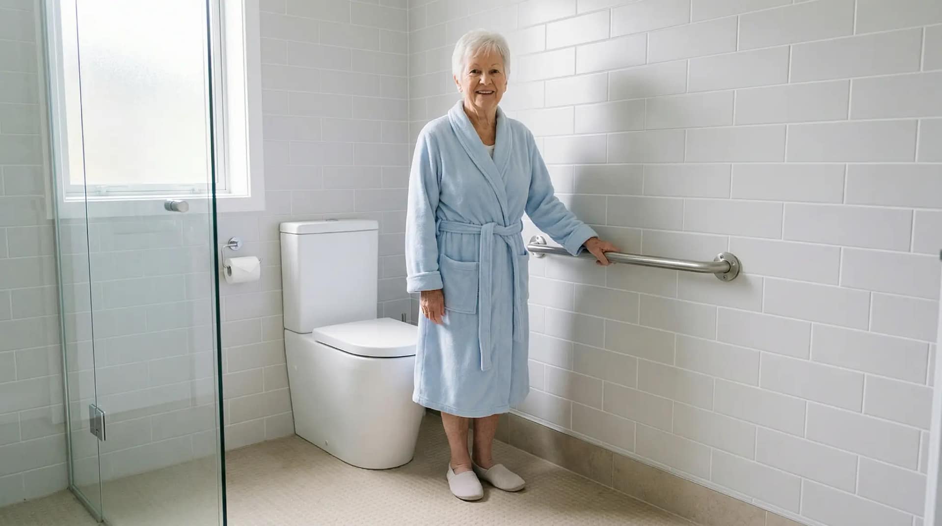 grab bars for short seniors installed lower for comfortable and safe reach
